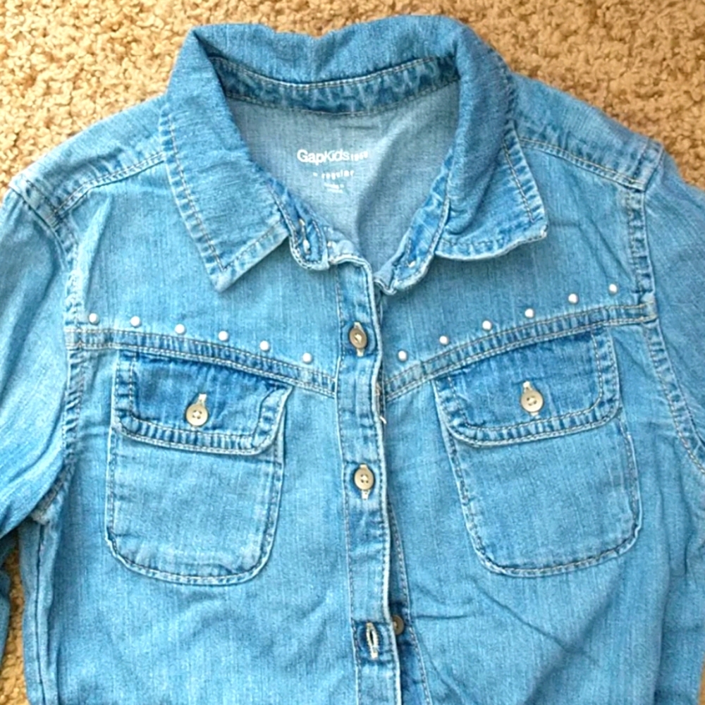 Gap girls pocket denim jean dress